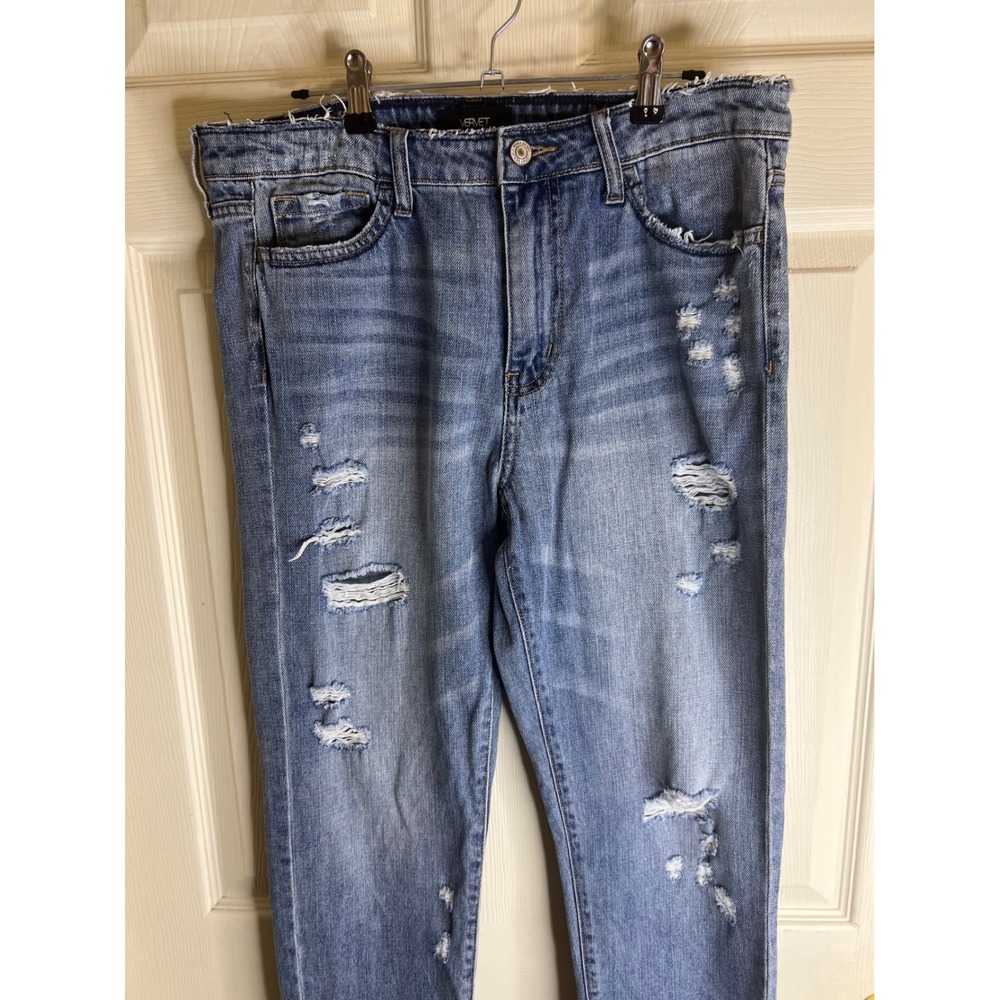 Vervet Distressed Boyfriend Fit Jeans‎ Light Wash Denim VT165 Womens 28